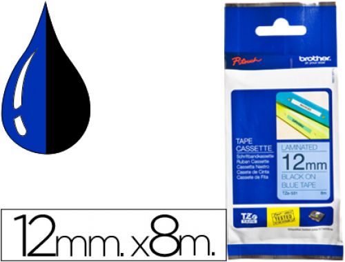 Fita brother tz-531 laminada azul-preto12mm x 8m , Brother , 26819 , 4977766686440